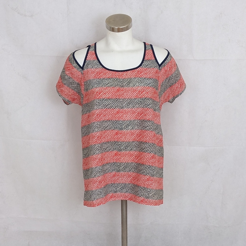 THML Cold Shoulder, M, Striped T-shirt Blouse